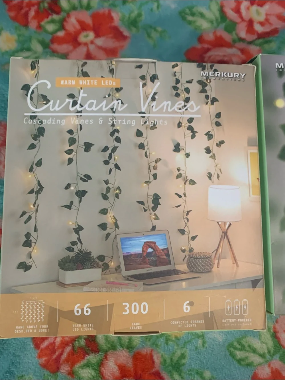 Merkury Curtain Vines Cascading String Lights - Warm White LED